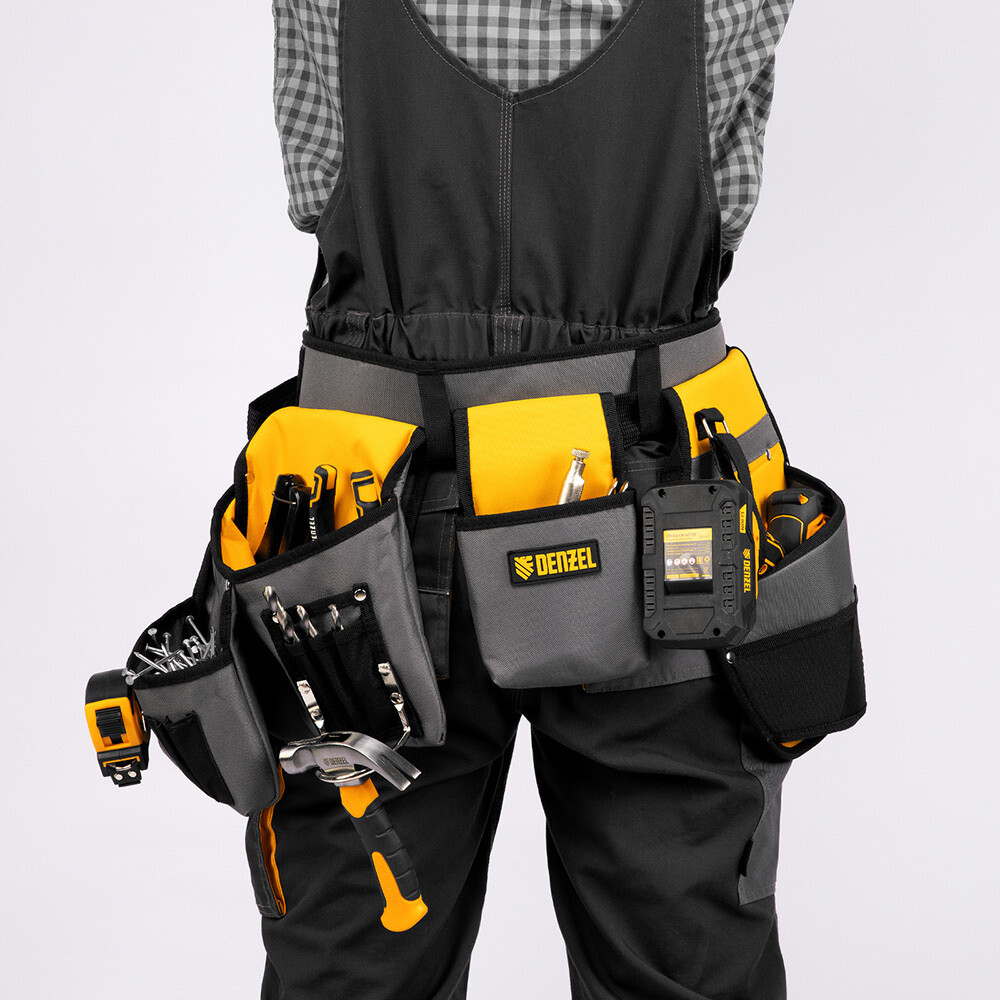 Сумка поясная для инструментов Denzel с ремнем 4 отделения