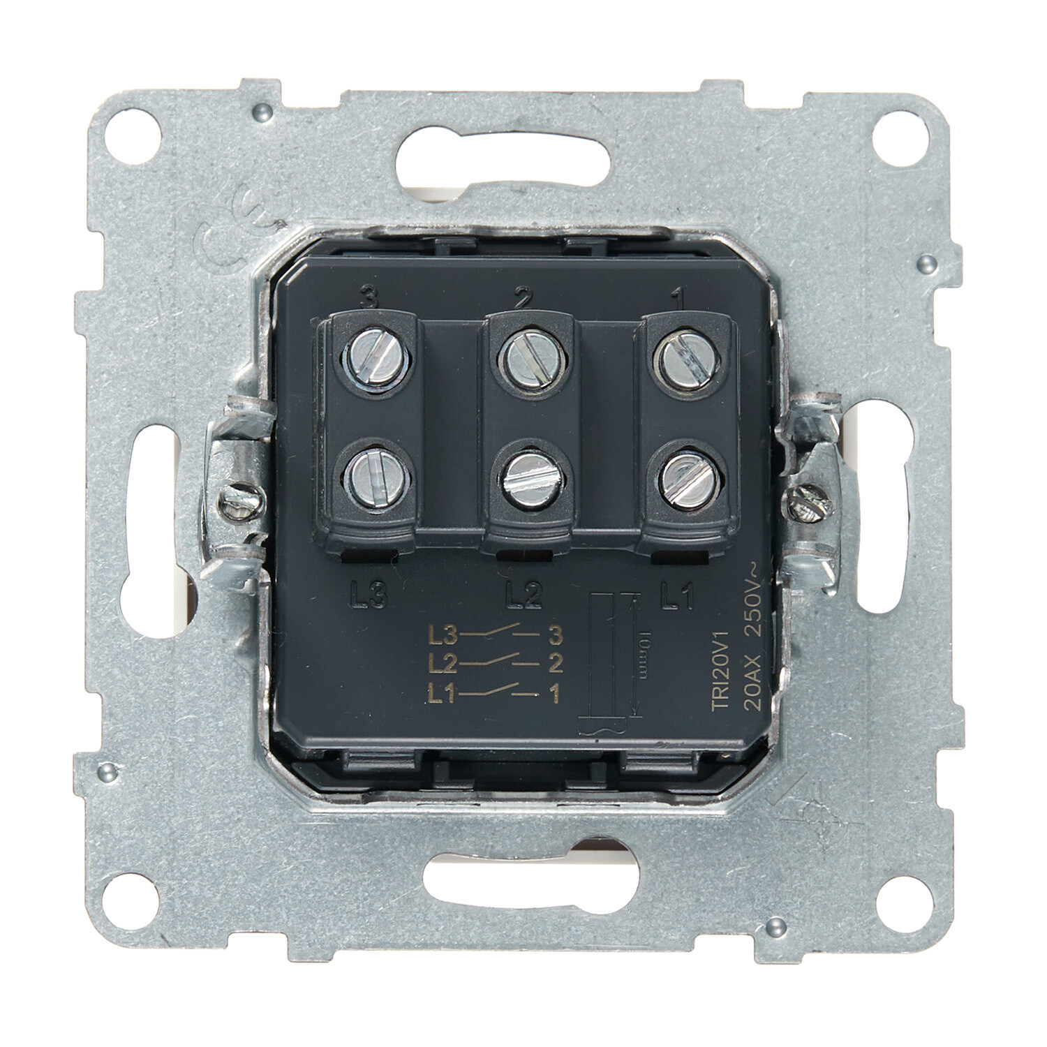 Выключатель Legrand Suno трехклавишный встраиваемый белый (721103)