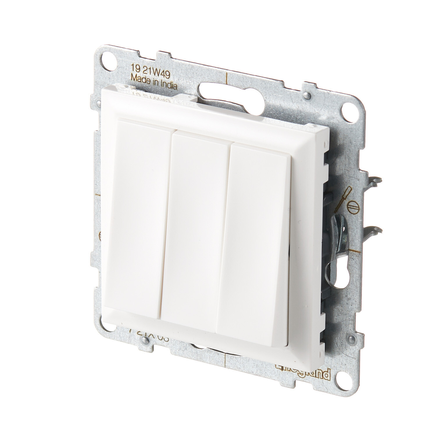 Выключатель Legrand Suno трехклавишный встраиваемый белый (721103)