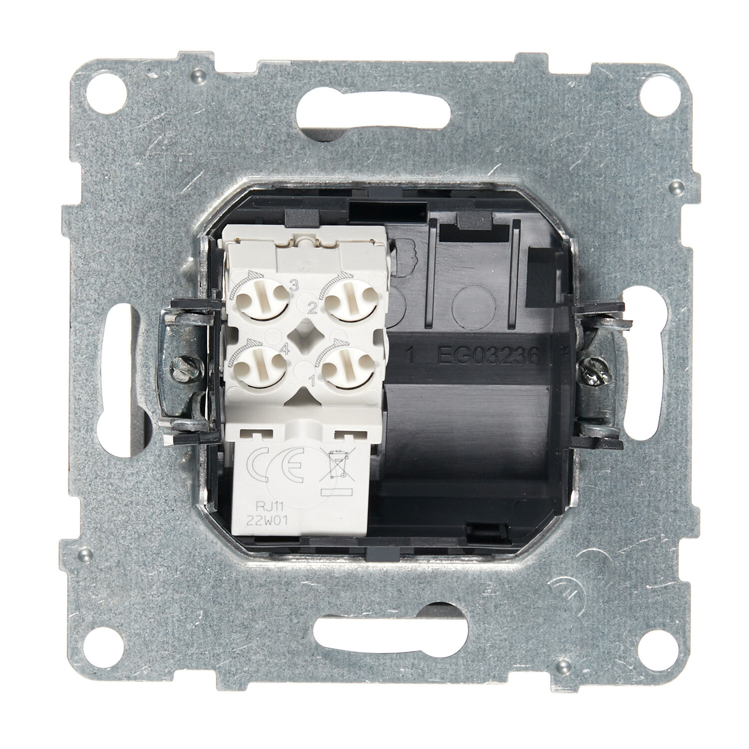 Розетка телефонная Legrand Suno встраиваемая алюминий RJ11 (721361)