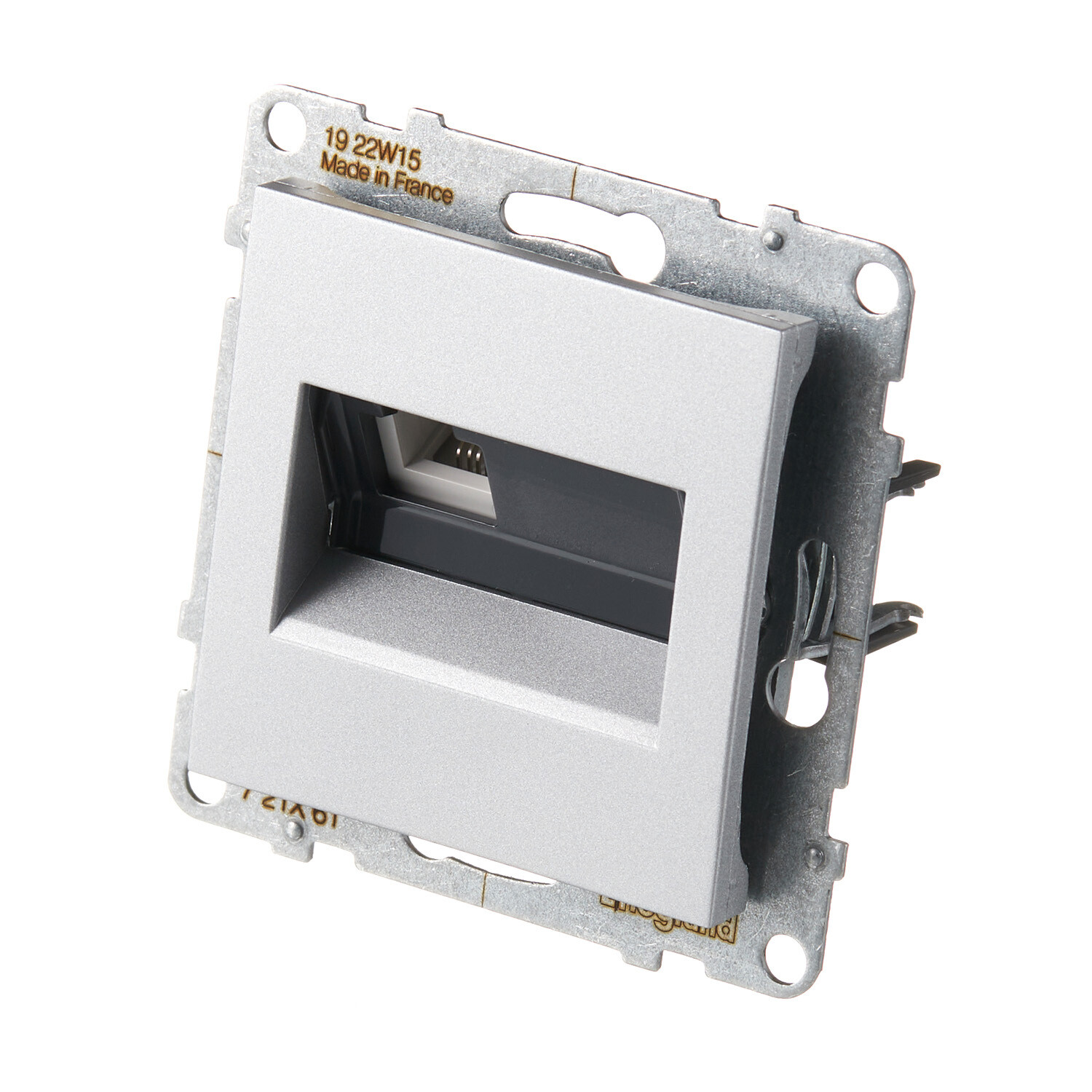 Розетка телефонная Legrand Suno встраиваемая алюминий RJ11 (721361)