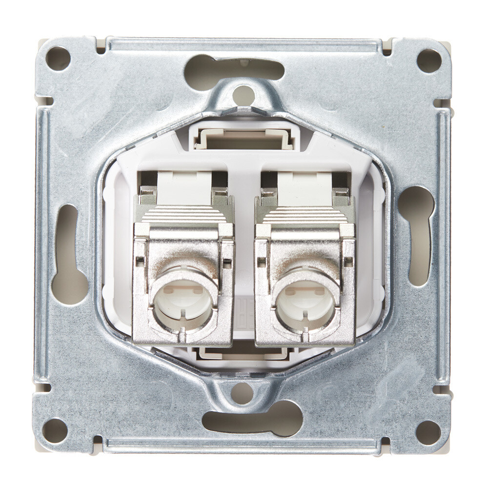 Розетка компьютерная Systeme Electric ArtGallery встраиваемая песочная 2хRJ45 (GAL001288)
