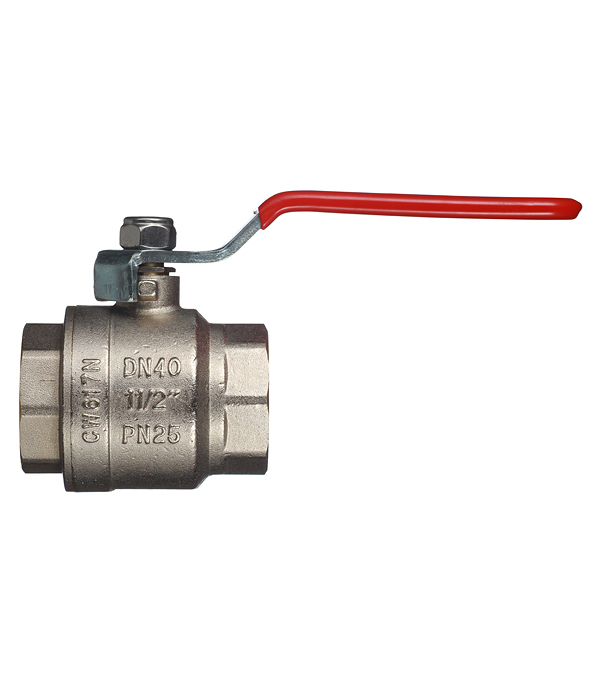 Кран шаровой латунный Valtec Base 1 1/2 ВР(г) х 1 1/2 ВР(г) ручка прямой (VT.214.N.08)