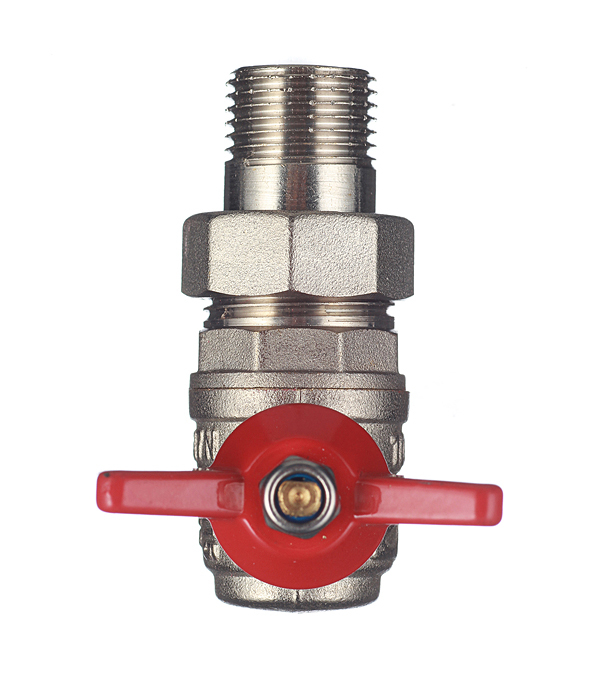 Кран шаровой латунный Valtec Base 1/2 ВР(г) х 1/2 НР(ш) бабочка с полусгоном угловой (VT.228.N.04)