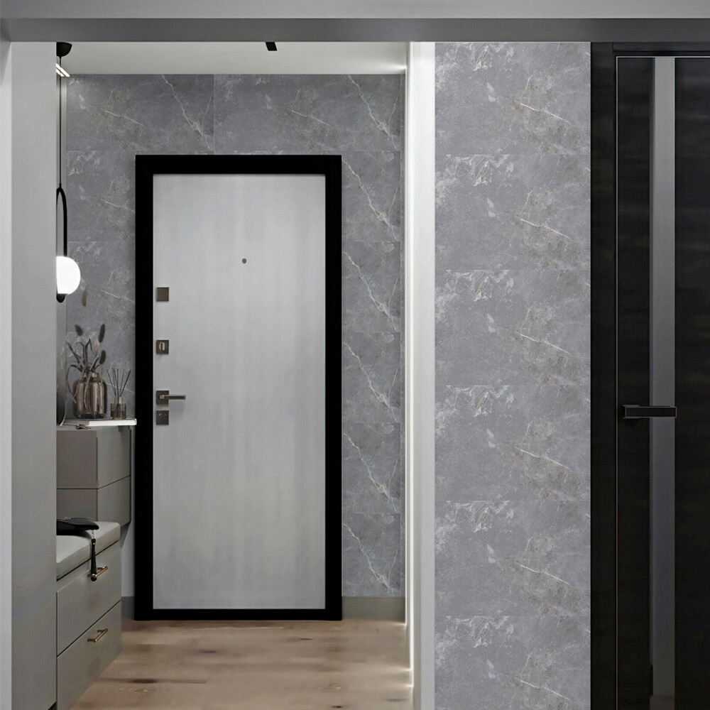 Панель самоклеящаяся ПВХ 600х300х2 мм Grace Нова София серый мрамор 1,08 кв.м (6 шт.)