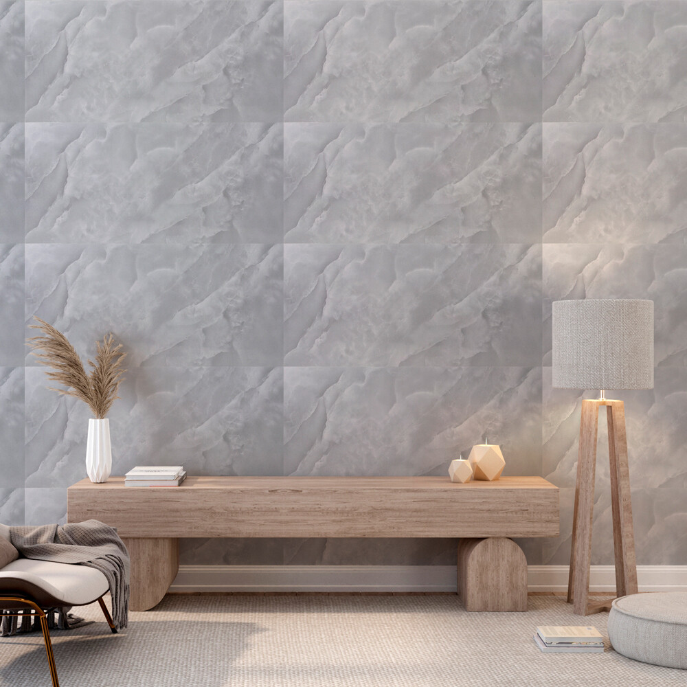 Панель самоклеящаяся ПВХ 600х300х2 мм Grace Нова Мариба голубой мрамор 1,08 кв.м (6 шт.)