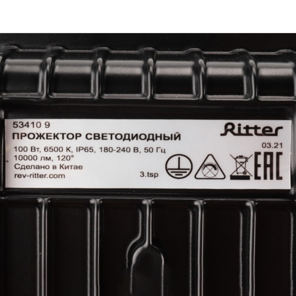 Прожектор светодиодный Ritter Profi 6500К 100 Вт IP65 черный