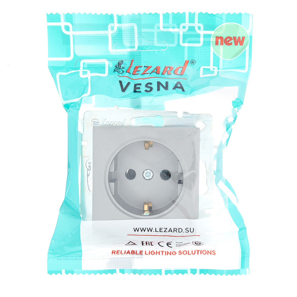 Розетка Lezard Vesna встраиваемая платина (742-3588-122B)