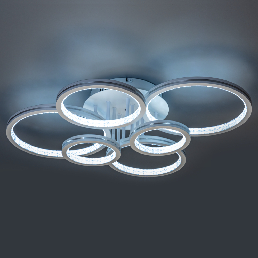 Светильник светодиодный накладной Ritter Lucido 2700-6400К 126 Вт 41 кв.м белый/серебро IP20 (51648 8)