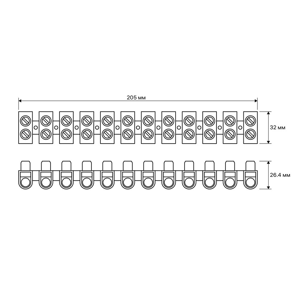 Клемма Duwi 12х25 кв.мм черный (26629 7)
