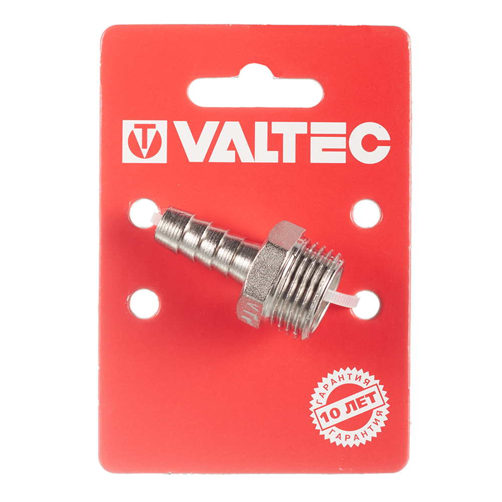 Штуцер Valtec для присоединения шланга 1/2 НР(ш) х 10 мм латунный (VTr.650.N.0410)