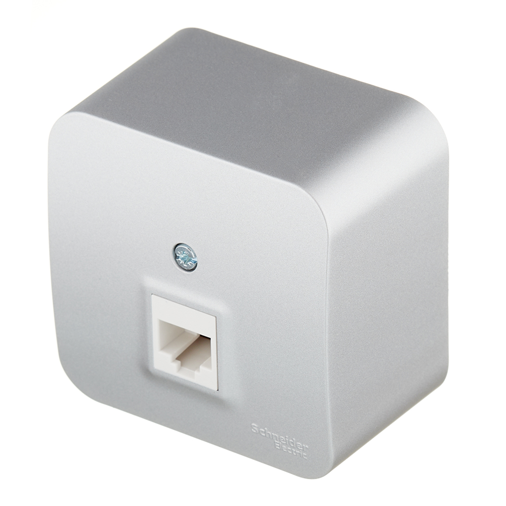 Розетка компьютерная Systeme Electric Blanca накладная алюминий RJ45 (BLNIA045003)
