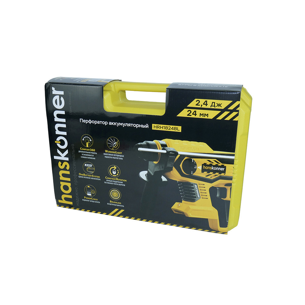 Перфоратор аккумуляторный Hanskonner HRH1824BL 18 В 2,4 Дж SDS-plus без АКБ и ЗУ