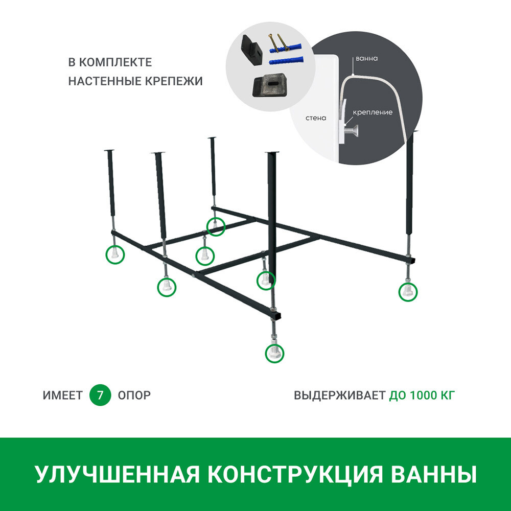 Ванна акриловая Tanaris 150х70 см без ножек (01тан1570)