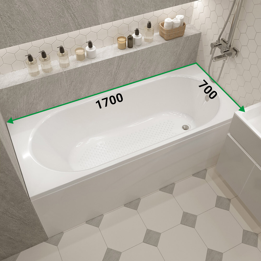 Ванна акриловая Tanaris 170х70 см без ножек (01тан1770)