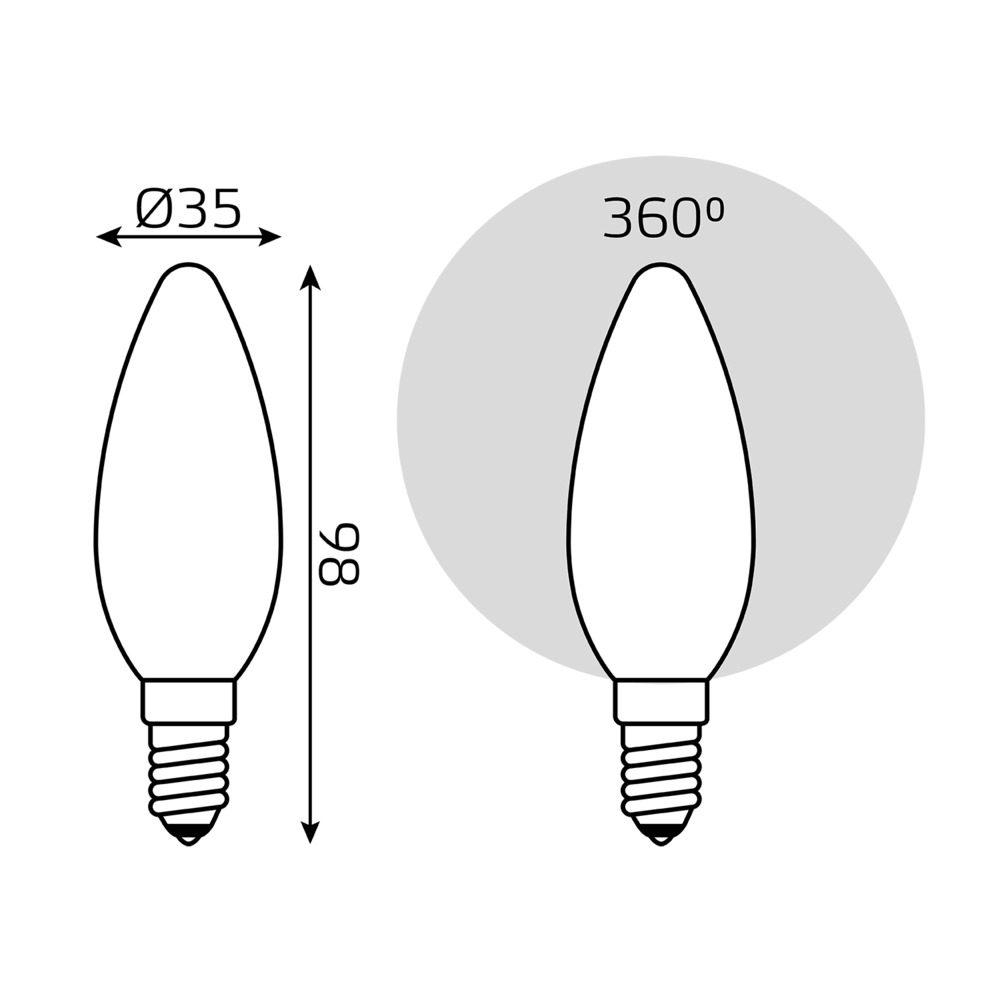 Лампа светодиодная филаментная Gauss E14  3000К 9 Вт 590 Лм 175-240 В свеча тонированная