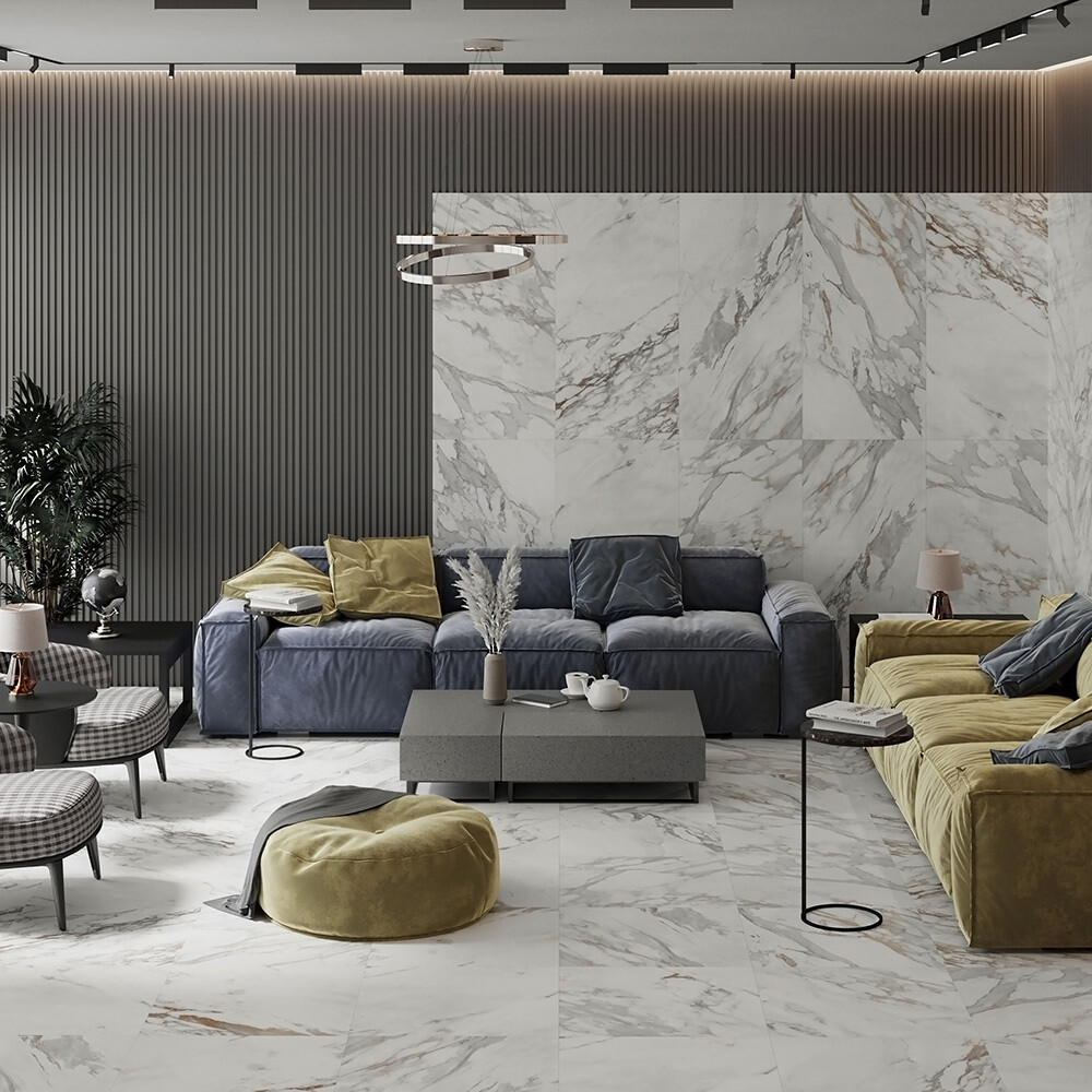 Керамогранит Laparet Calacatta Roma белый полированный 600х600х9 мм (4 шт.=1,44 кв.м)