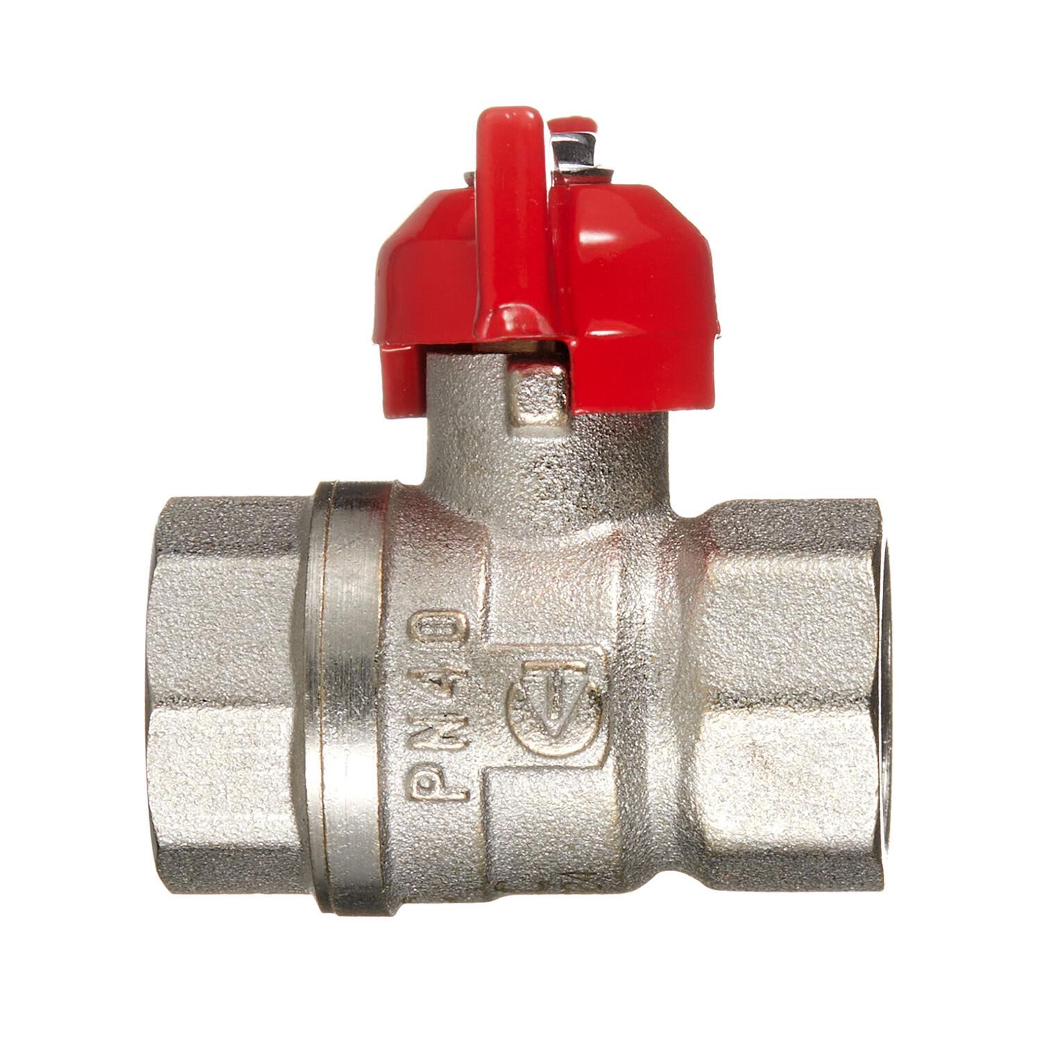Кран шаровой латунный Valtec 1/2 ВР(г) х 1/2 ВР(г) полнопроходной бабочка прямой (VT.122.N.04)