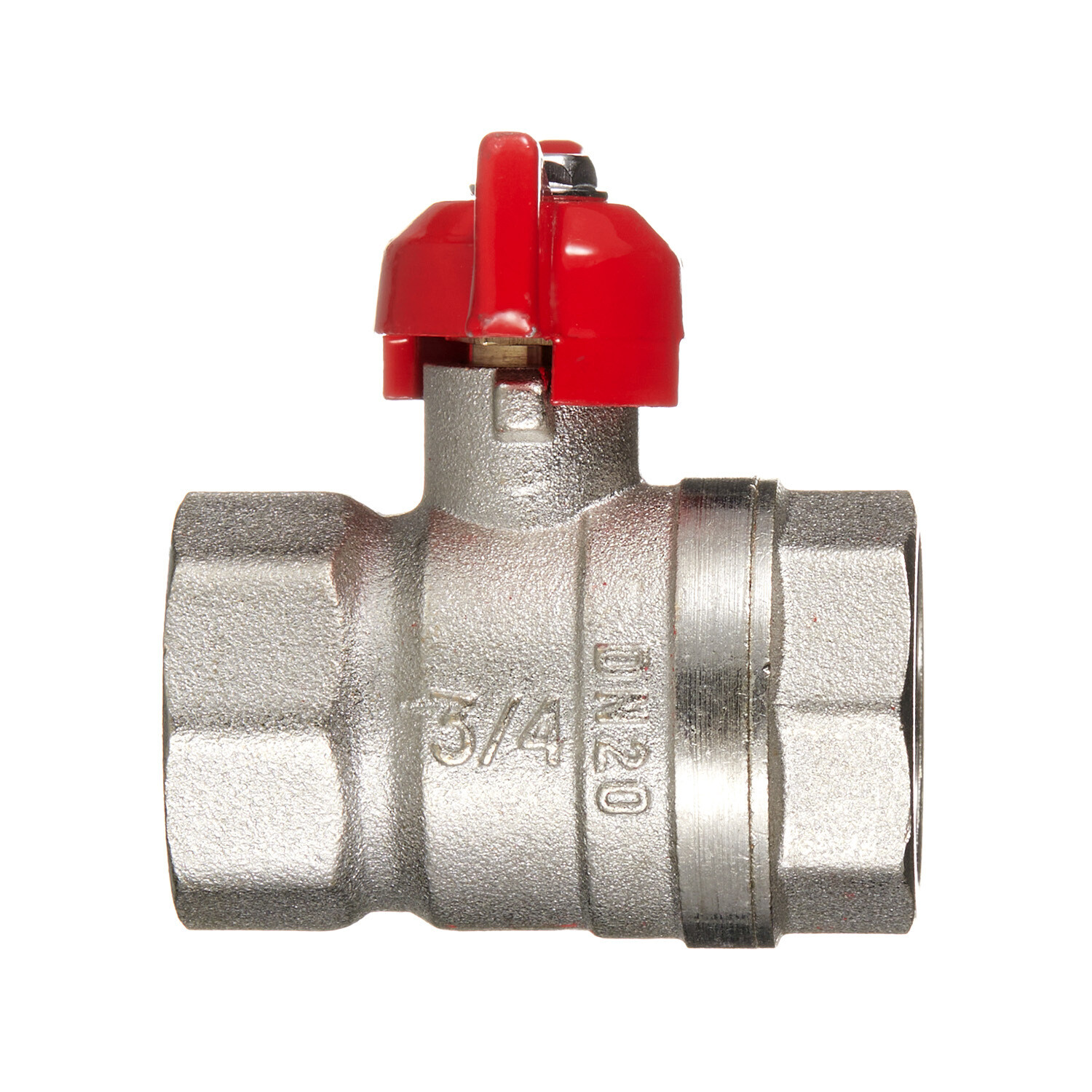 Кран шаровой латунный Valtec 3/4 ВР(г) х 3/4 ВР(г) полнопроходной бабочка прямой (VT.122.N.05)