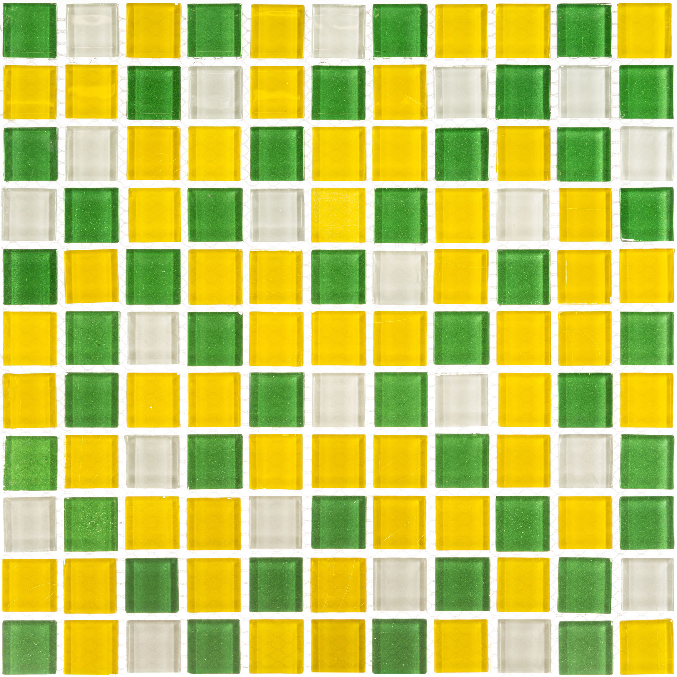 Мозаика Mir Mosaic Natural Color palette зеленая стеклянная 300х300х4 мм глянцевая