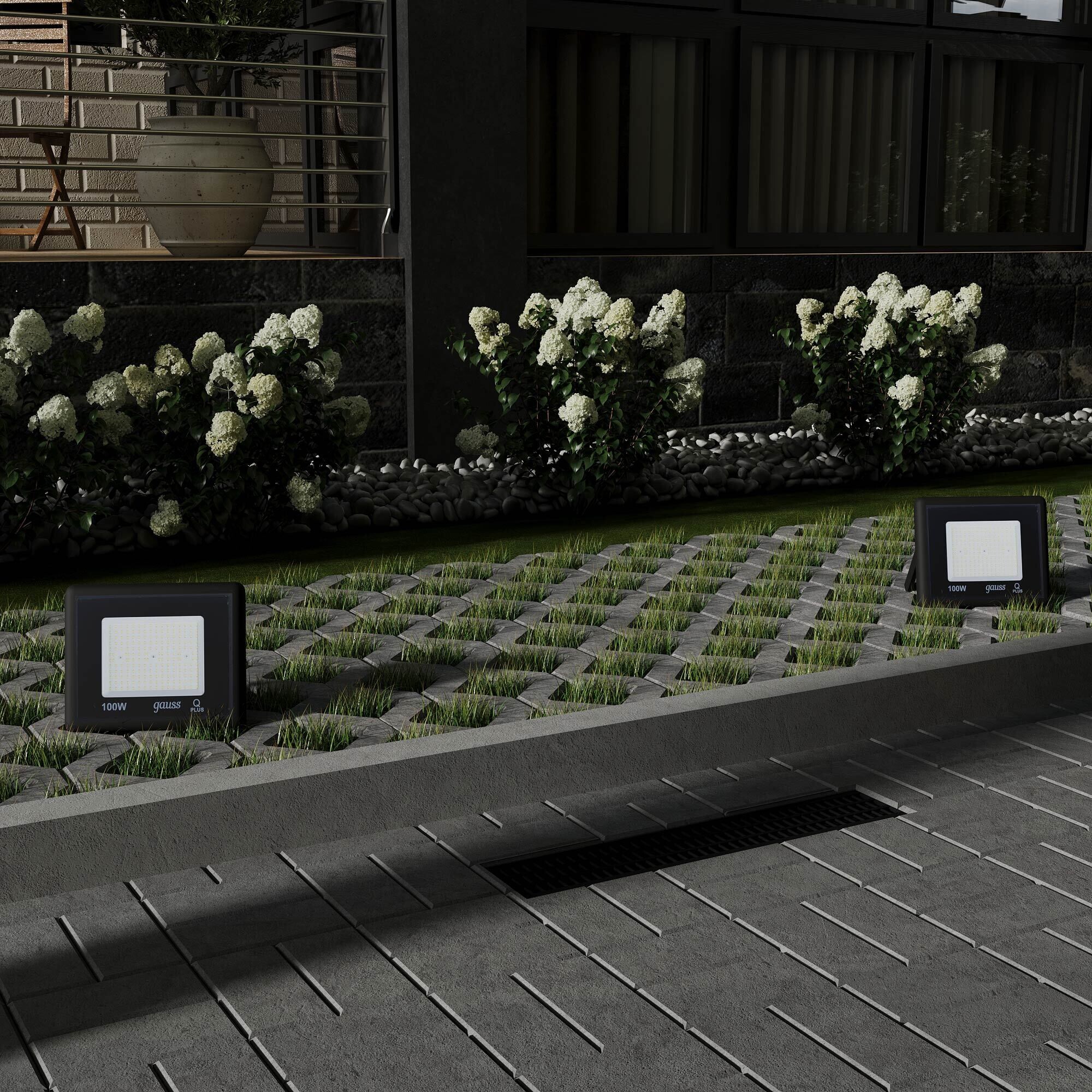 Прожектор светодиодный Gauss Qplus ДО-100 6500К 100 Вт IP65 черный