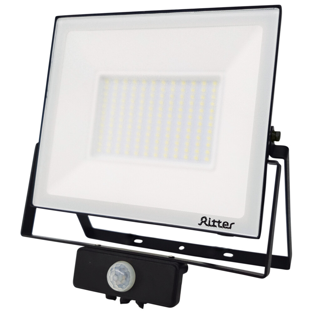 Прожектор светодиодный Ritter Profi 6500К 100 Вт IP65 с датчиком движения черный
