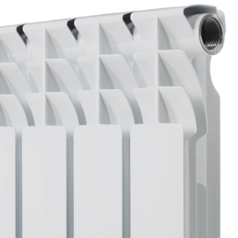Радиатор биметаллический КМ 500 мм 4 секции 1" боковое подключение белый
