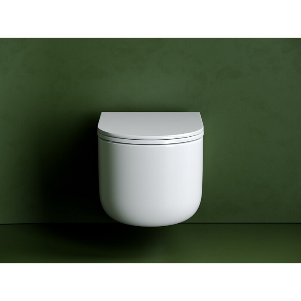 Унитаз подвесной Ceramicanova Ulma безободковый с сиденьем дюропласт микролифт смыв торнадо (CN4006T)