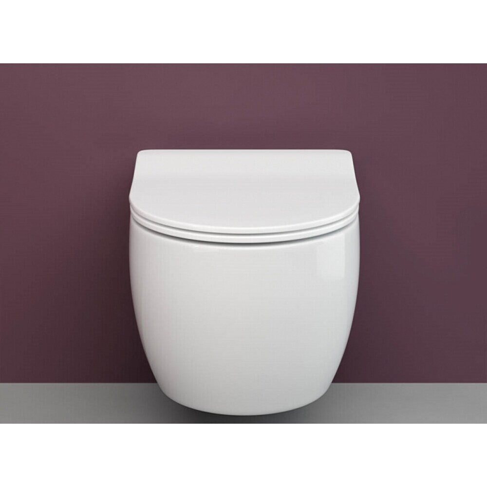 Унитаз подвесной Ceramicanova Play Rimless безободковый с сиденьем дюропласт микролифт (CN3001)