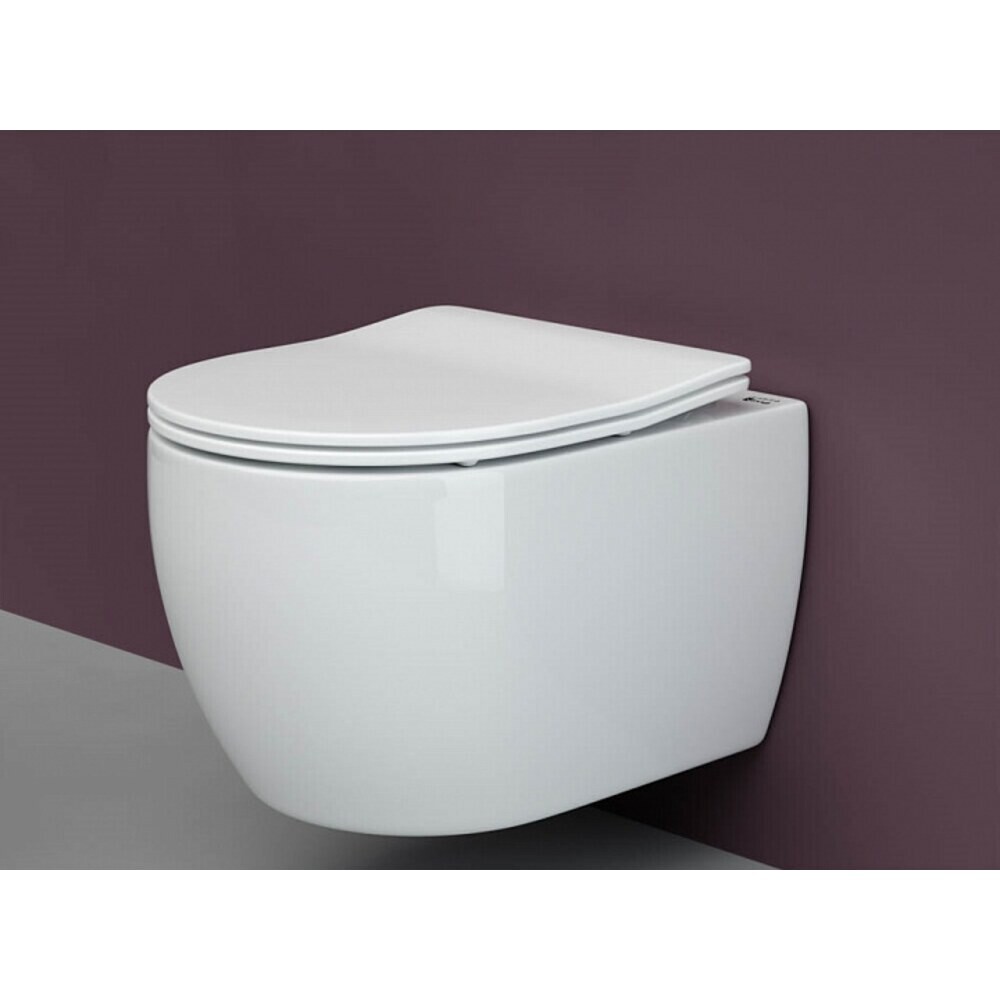 Унитаз подвесной Ceramicanova Play Rimless безободковый с сиденьем дюропласт микролифт (CN3001)