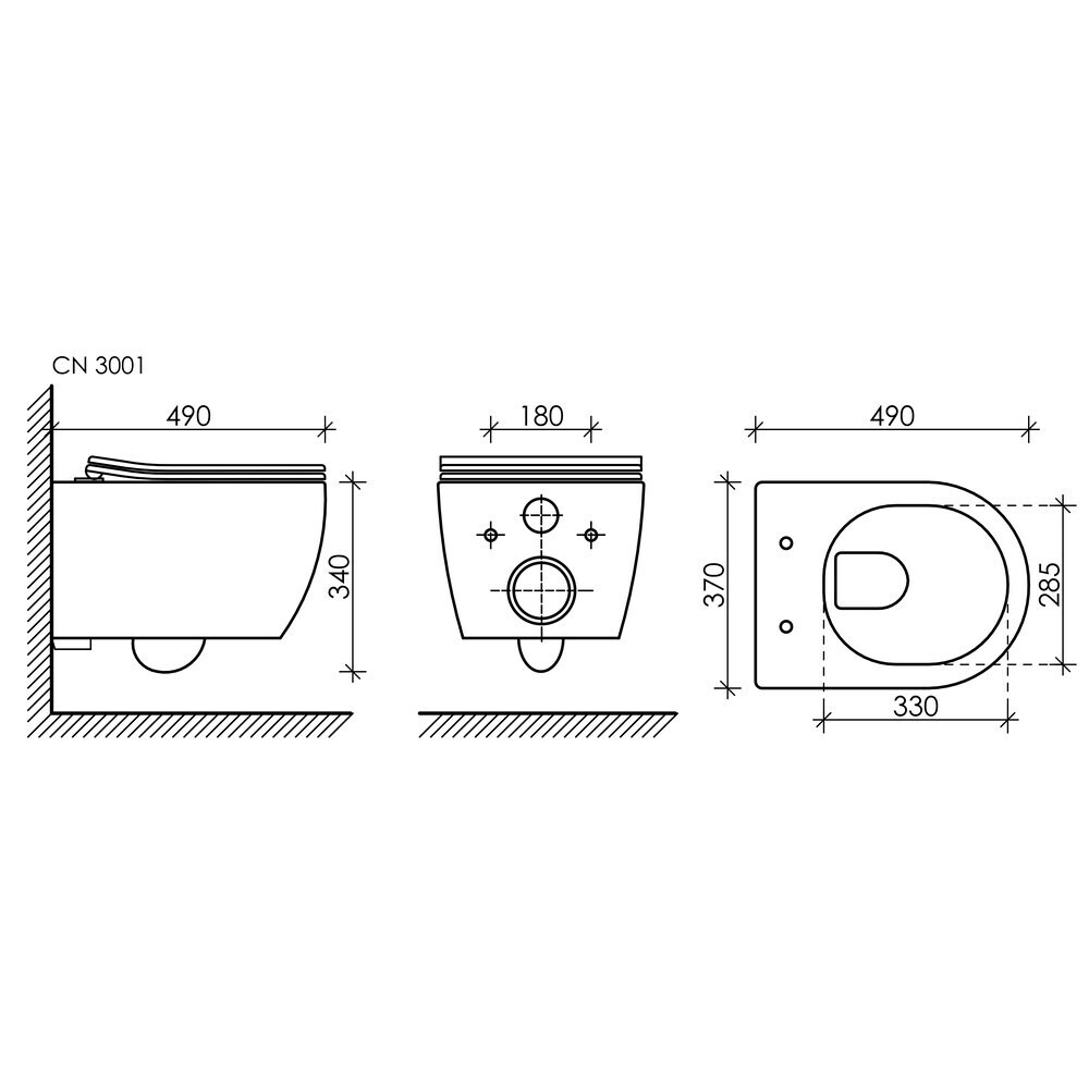 Унитаз подвесной Ceramicanova Play Rimless безободковый с сиденьем дюропласт микролифт (CN3001)