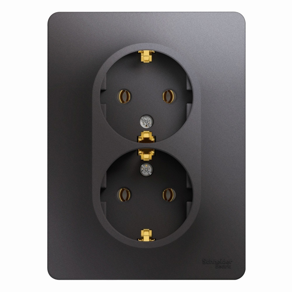 Розетка Systeme Electric Glossa встраиваемая графит (GSL001324)