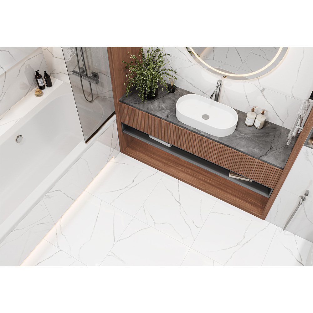 Керамогранит LCM Atlantic Marble белый полированный 600x600x8 мм (4 шт.= 1,44 кв.м)