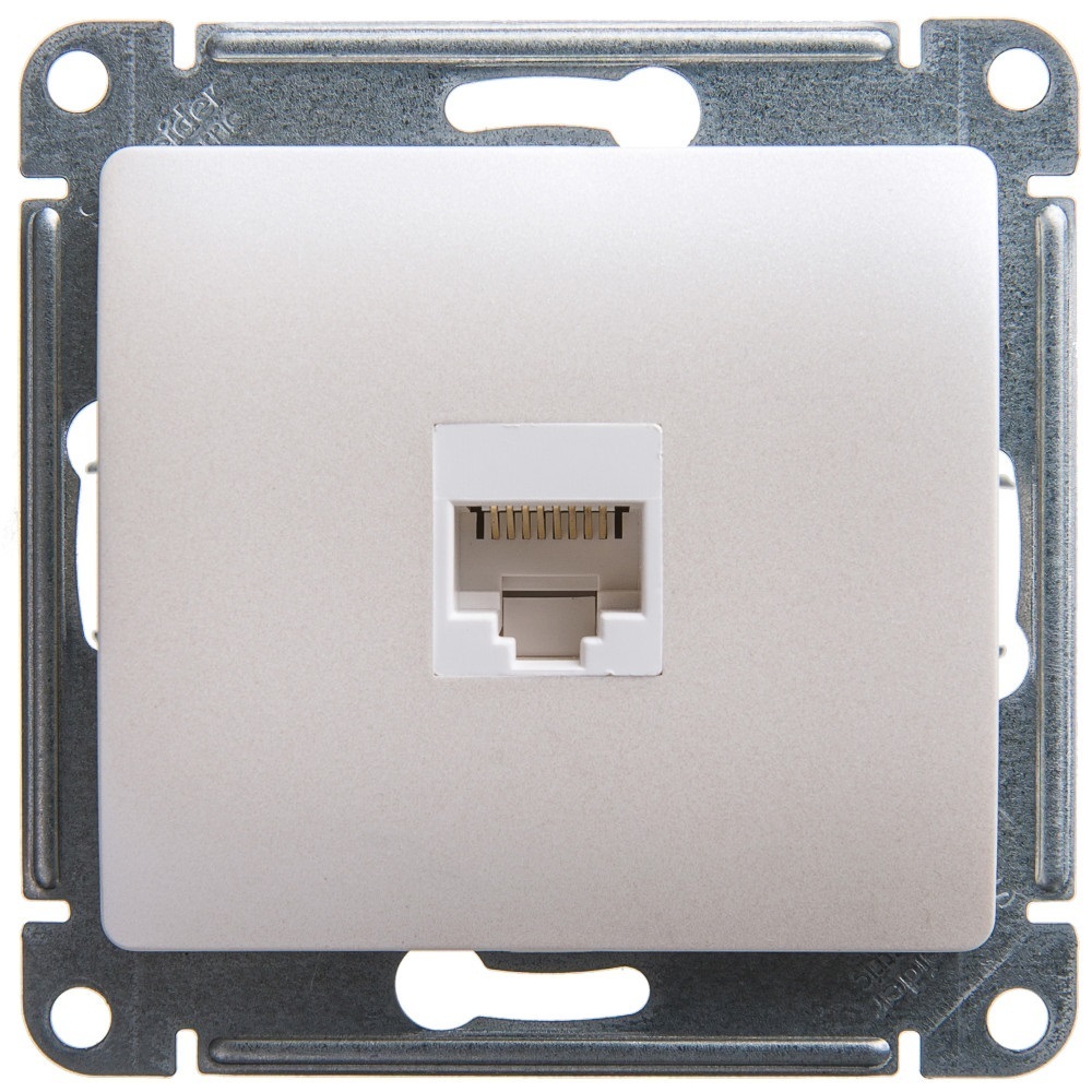 Розетка компьютерная Systeme Electric Glossa встраиваемая перламутр RJ45 (GSL000681K)