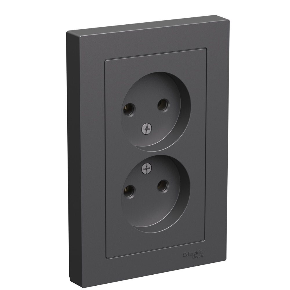 Розетка Systeme Electric AtlasDesign встраиваемая базальт (ATN001420)