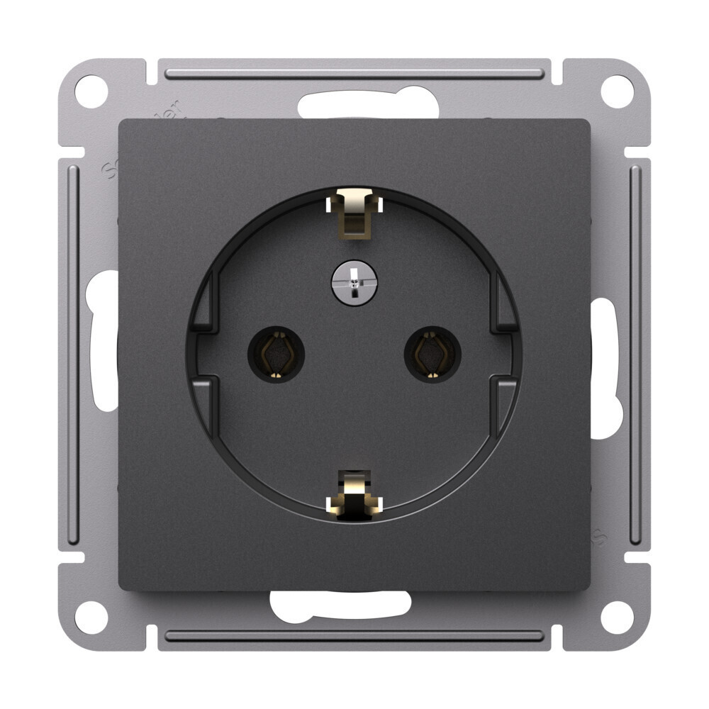 Розетка Systeme Electric AtlasDesign встраиваемая базальт (ATN001443)