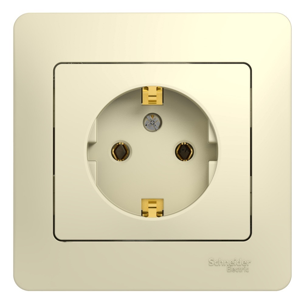 Розетка Systeme Electric Glossa встраиваемая бежевая (GSL000242)