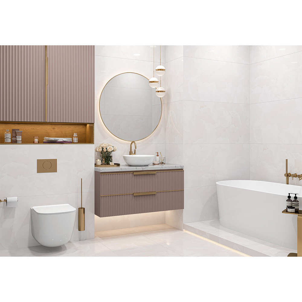 Керамогранит LCM Ice Onyx Rosy розовый полированный 1200х600х7 мм (2 шт.= 1,44 кв.м)