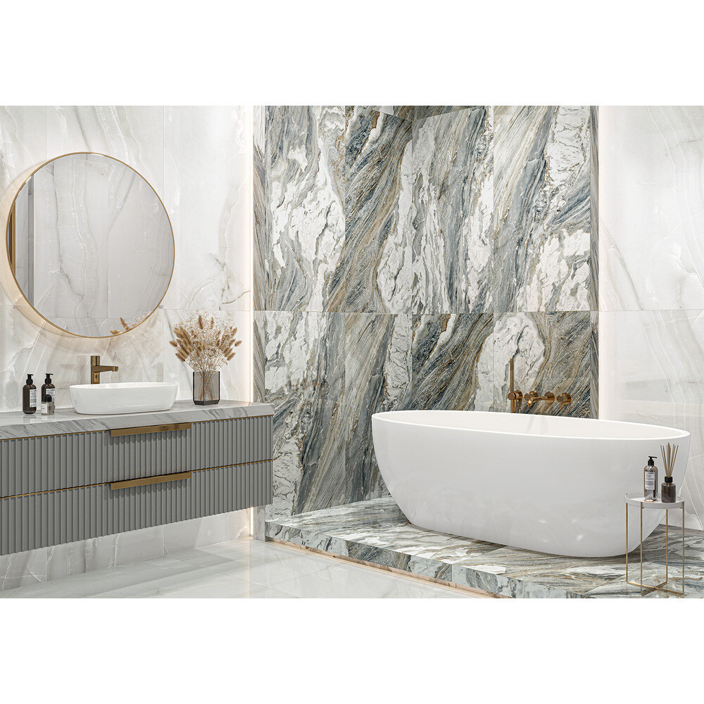 Керамогранит LCM Snow Onyx серый полированный 1200х600х7 мм (2 шт.= 1,44 кв.м)