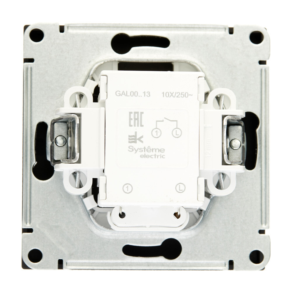 Выключатель Systeme Electric ArtGallery одноклавишный встраиваемый карбон с подсветкой (GAL001013)