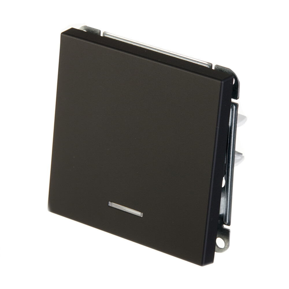 Выключатель Systeme Electric ArtGallery одноклавишный встраиваемый карбон с подсветкой (GAL001013)