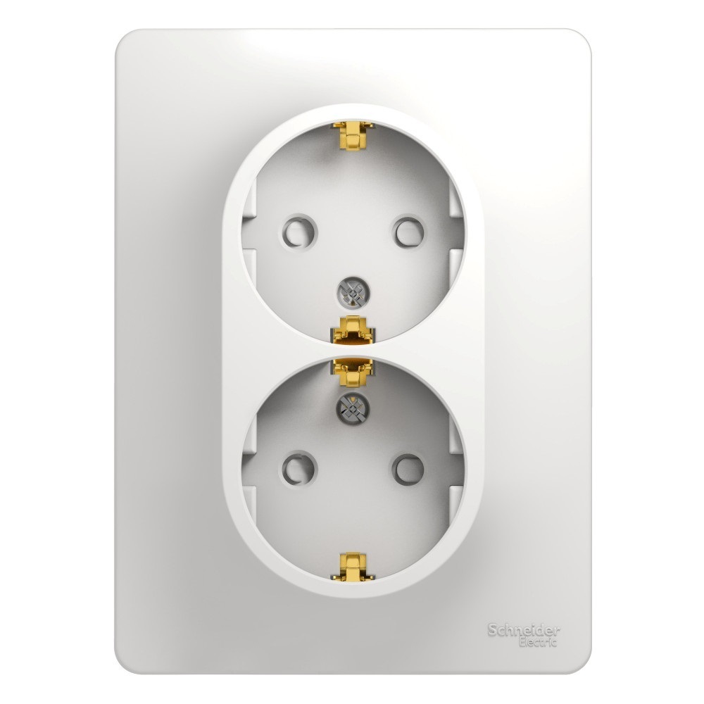 Розетка Systeme Electric Glossa встраиваемая белая со шторками (GSL000126)