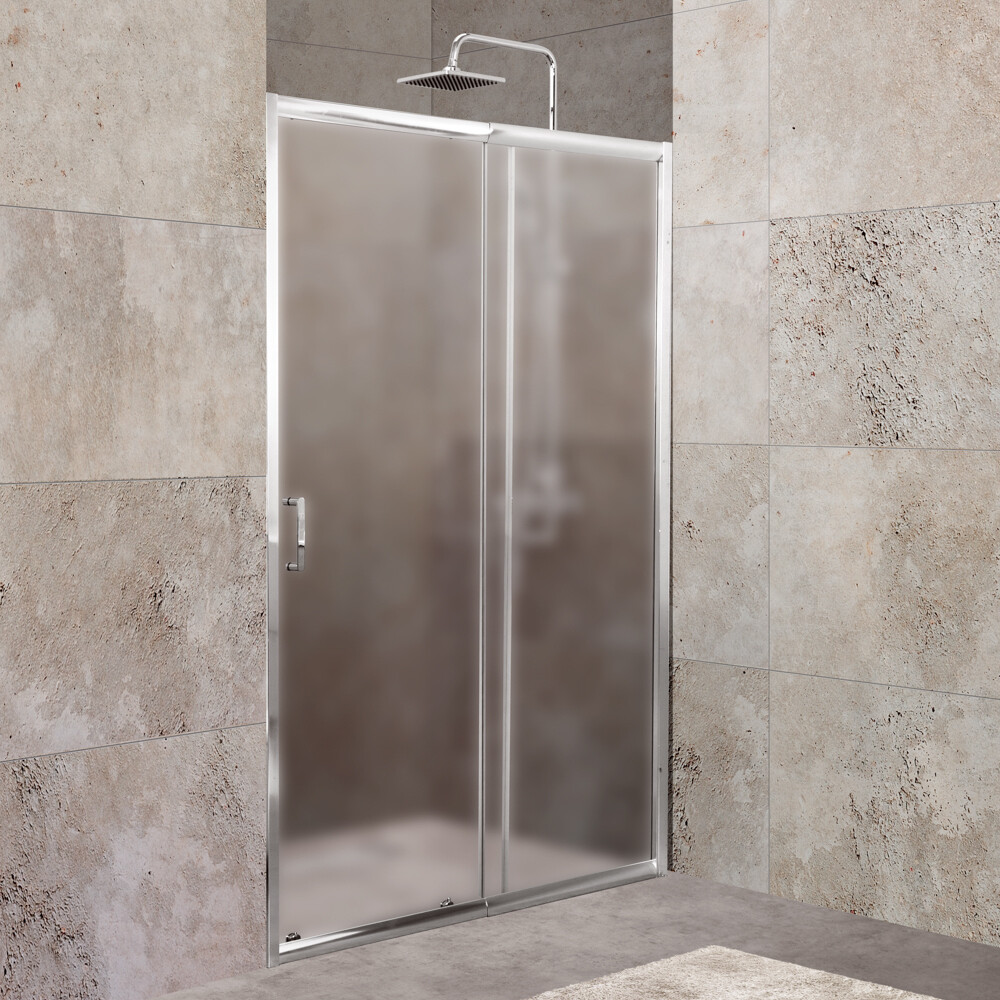 Душевая дверь BelBagno Unique стекло матовое 115х190 см профиль хром 5 мм раздвижная (UNIQUE-BF-1-100/115-P-Cr)