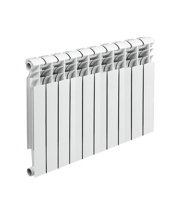 Радиатор биметаллический 500 мм 10 секций 1" боковое подключение белый