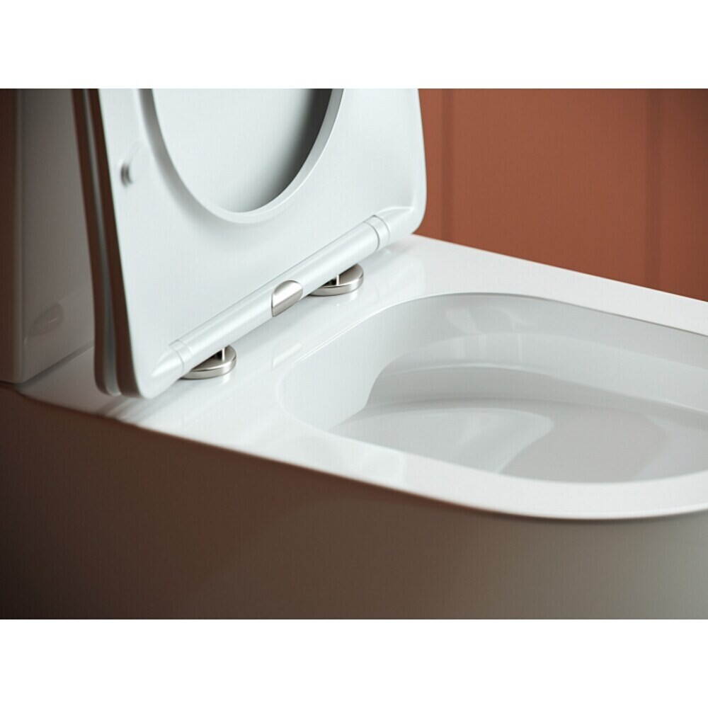 Унитаз-компакт Ceramicanova Highlight Rimless безободковый с универсальным выпуском с сиденьем дюропласт микролифт белый (CN1802)