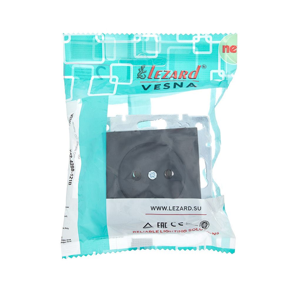 Розетка Lezard Vesna встраиваемая черный бархат (742-4288-121B)