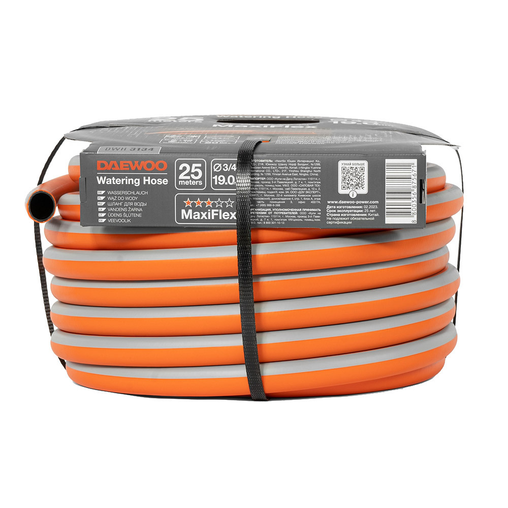 Шланг поливочный 3/4 25 м четырехслойный Daewoo MaxiFlex ПВХ (DWH 3134)