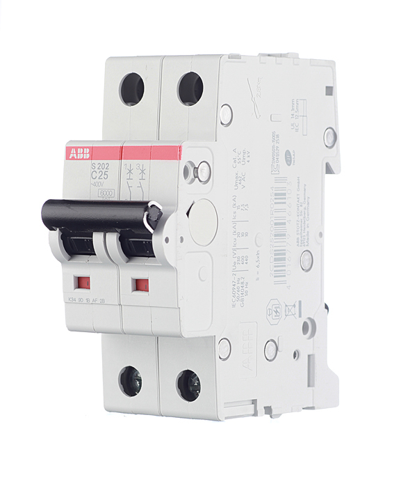 Автоматический выключатель модульный ABB S202 2P 25А тип C 6 кА 400 В (2CDS252001R0254)
