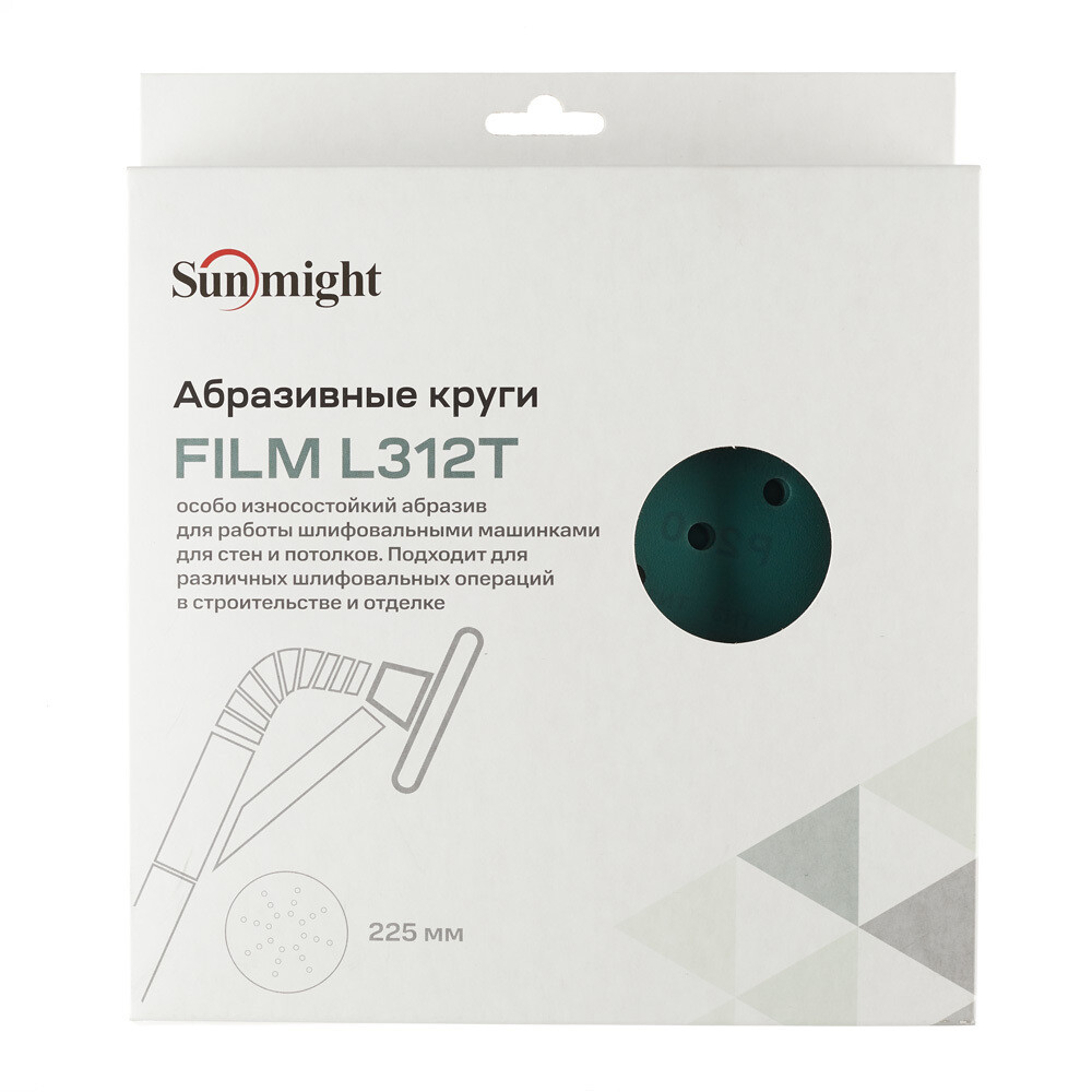 Диск шлифовальный Sunmight Film L312T d225 мм P240 на липучку пленочная основа (5 шт.) (53512R)