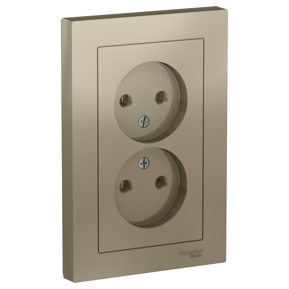 Розетка Systeme Electric AtlasDesign встраиваемая шампань (ATN000520)